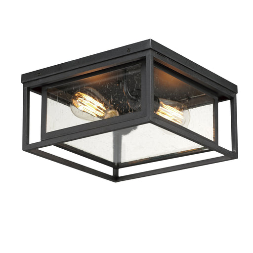 Cabana 2 Light Outdoor Flush Mount in Black