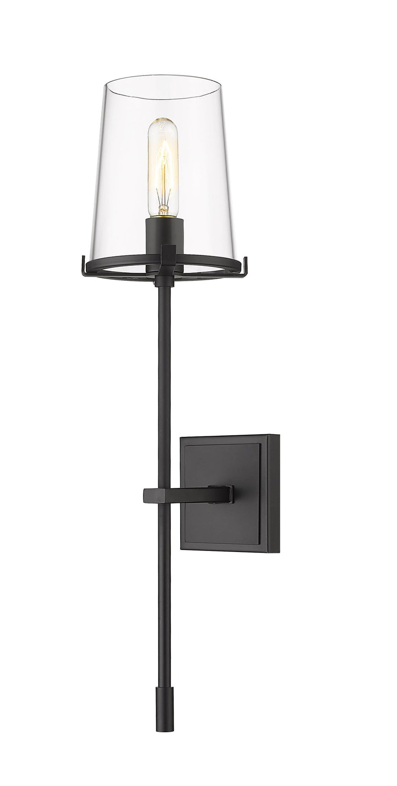 Callista 1 Light 6.5" Wall Sconce, 26" Tall in Matte Black