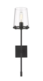 Callista 1 Light 6.5" Wall Sconce, 26" Tall in Matte Black
