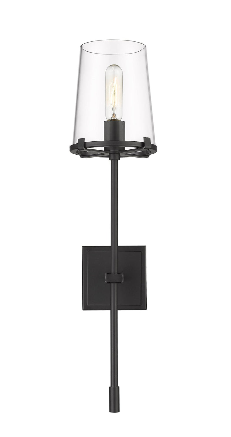 Callista 1 Light 6.5" Wall Sconce, 26" Tall in Matte Black