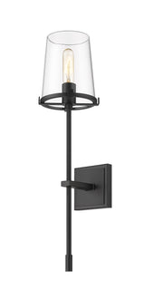 Callista 1 Light 6.5" Wall Sconce, 26" Tall in Matte Black