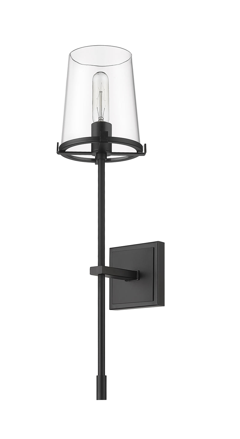 Callista 1 Light 6.5" Wall Sconce, 26" Tall in Matte Black