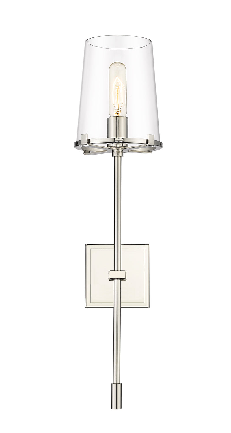 Callista 1 Light 6.5" Wall Sconce, 26" Tall in Polished Nickel