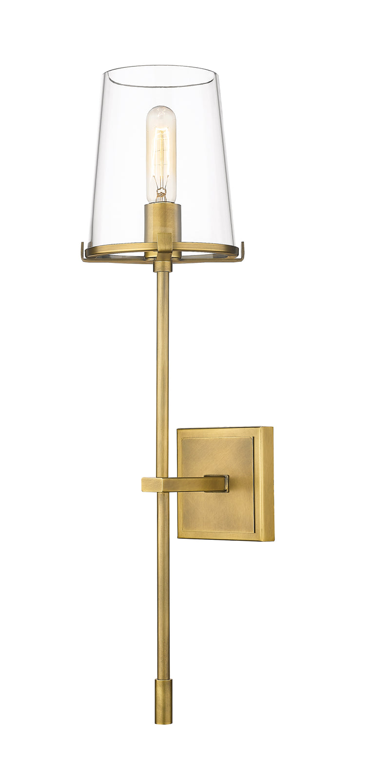 Callista 1 Light 6.5" Wall Sconce, 26" Tall in Rubbed Brass