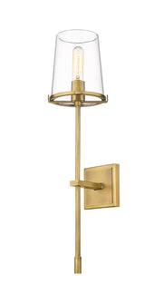 Callista 1 Light 6.5" Wall Sconce, 26" Tall in Rubbed Brass