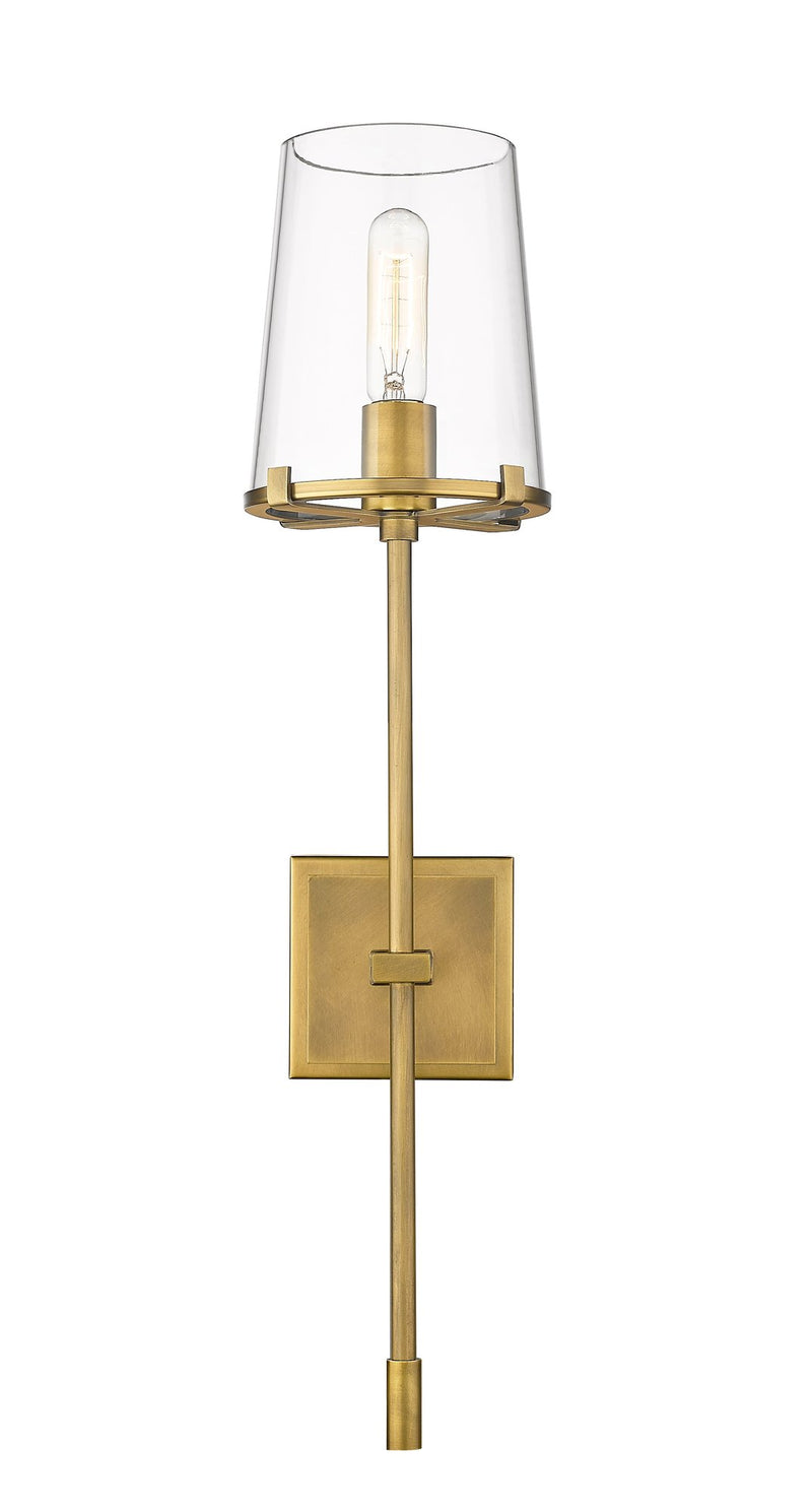 Callista 1 Light 6.5" Wall Sconce, 26" Tall in Rubbed Brass