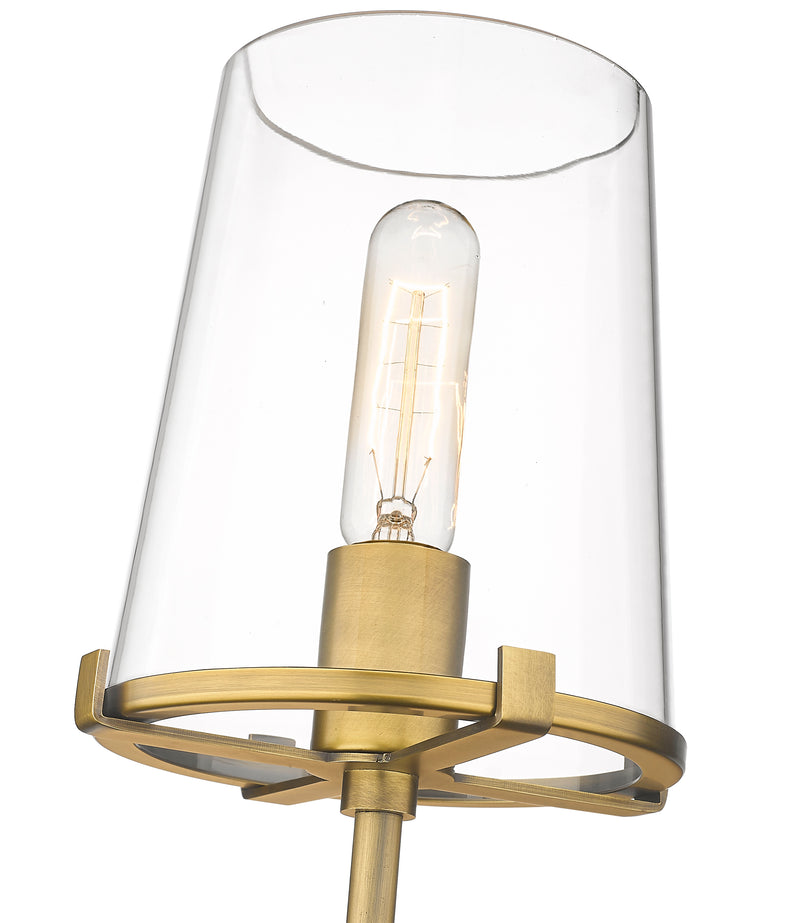 Callista 1 Light 6.5" Wall Sconce, 26" Tall in Rubbed Brass