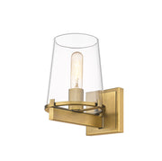 Callista 1 Light 6.5" Wall Sconce, 9" Tall in Rubbed Brass