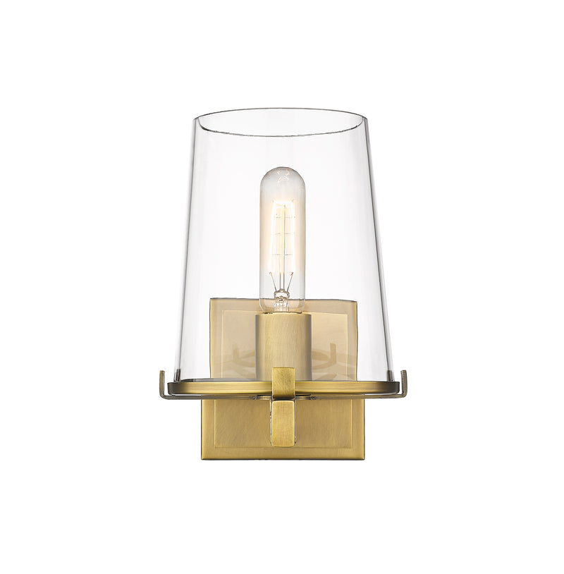 Callista 1 Light 6.5" Wall Sconce, 9" Tall in Rubbed Brass
