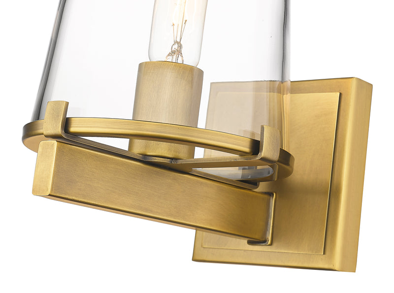 Callista 1 Light 6.5" Wall Sconce, 9" Tall in Rubbed Brass