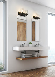 Callista 2 Light 18.25" Vanity in Matte Black in a room setting