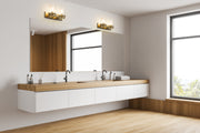 Callista 2 Light 18.25" Vanity in Rubbed Brass in a room setting