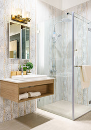 Callista 2 Light 18.25" Vanity in Rubbed Brass in a room setting