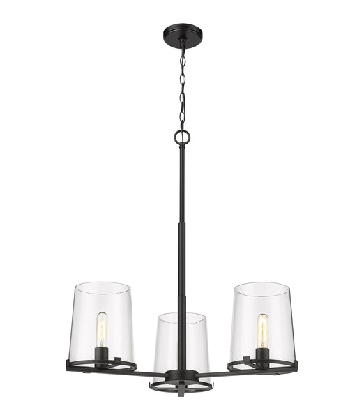 Callista 3 Light 28" Chandelier in Matte Black