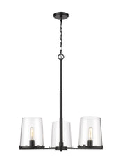 Callista 3 Light 28" Chandelier in Matte Black