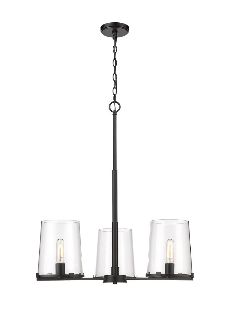 Callista 3 Light 28" Chandelier in Matte Black
