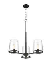 Callista 3 Light 28" Chandelier in Matte Black