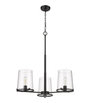 Callista 3 Light 28" Chandelier in Matte Black
