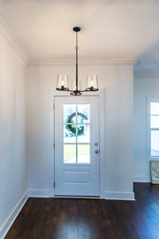 Callista 3 Light 28" Chandelier in Matte Black in a room setting