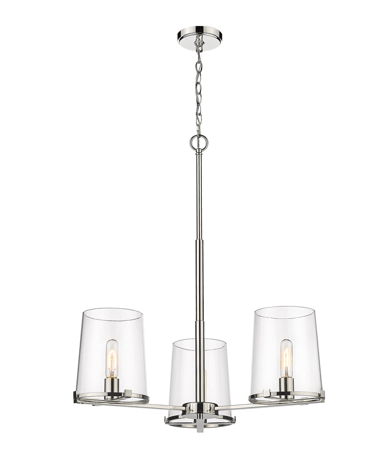Callista 3 Light 28" Chandelier in Polished Nickel