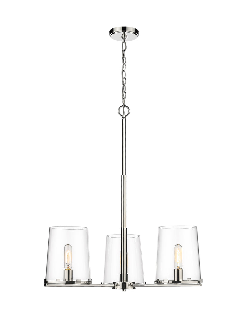 Callista 3 Light 28" Chandelier in Polished Nickel