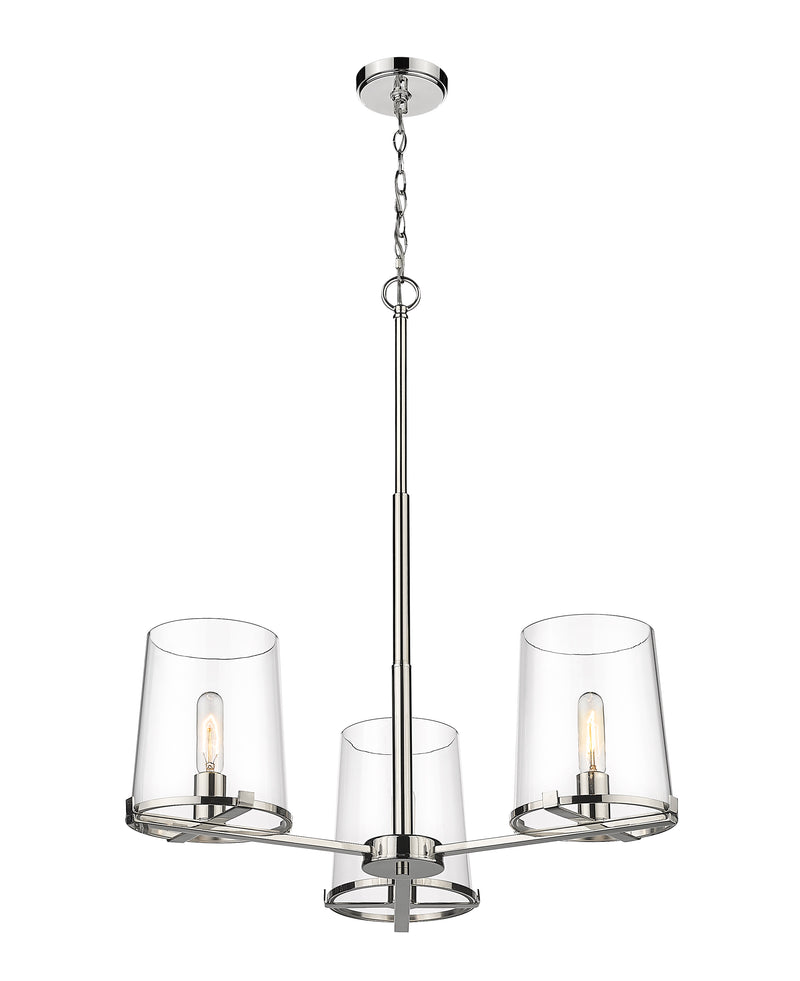 Callista 3 Light 28" Chandelier in Polished Nickel