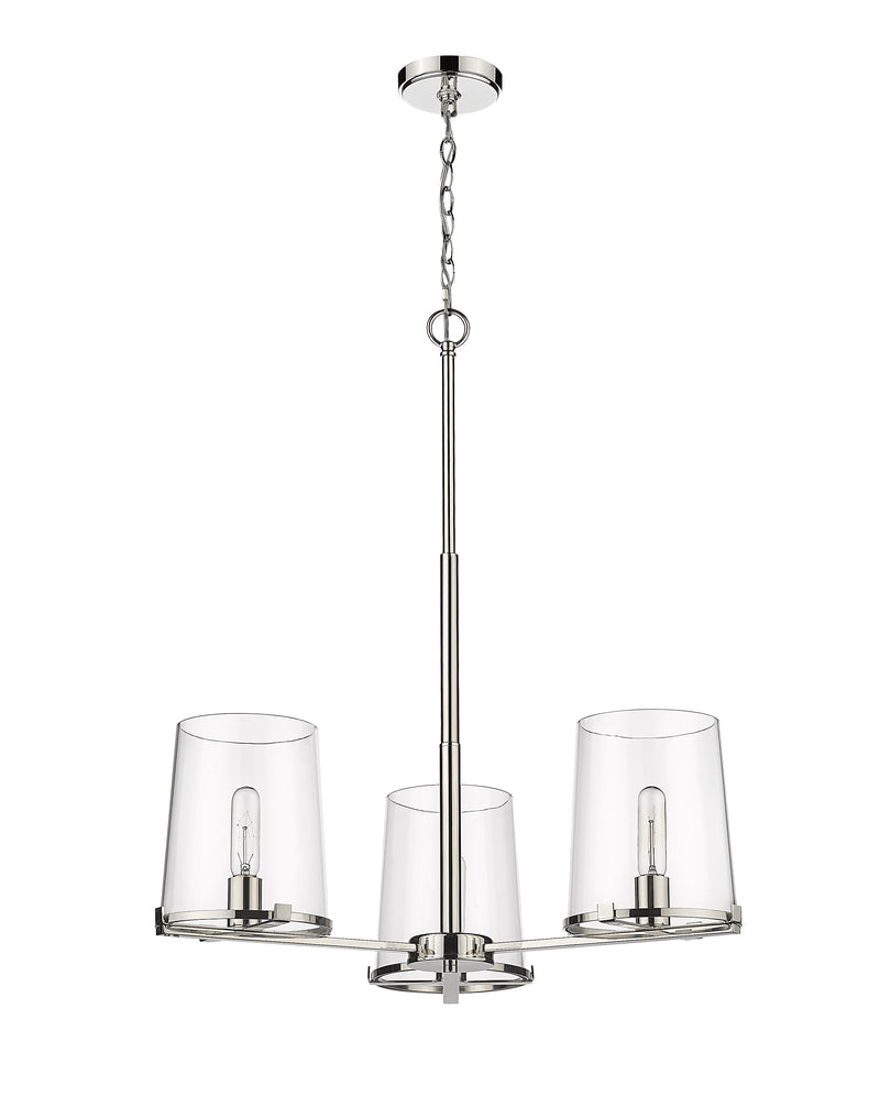Callista 3 Light 28" Chandelier in Polished Nickel
