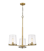 Callista 3 Light 28" Chandelier in Rubbed Brass