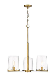 Callista 3 Light 28" Chandelier in Rubbed Brass