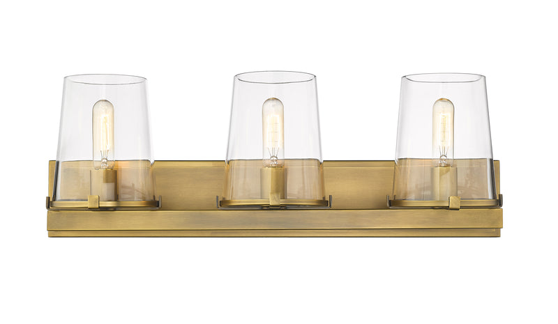 Callista 3 Light 27.5" Vanity in Rubbed Brass