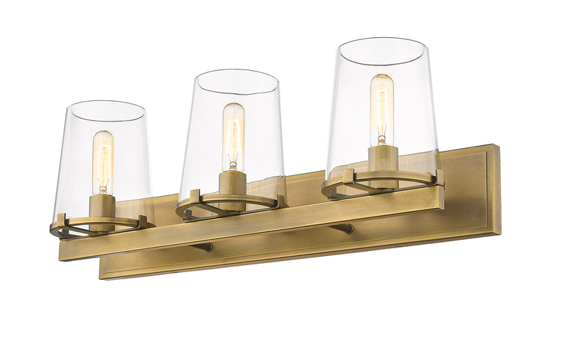 Callista 3 Light 27.5" Vanity in Rubbed Brass