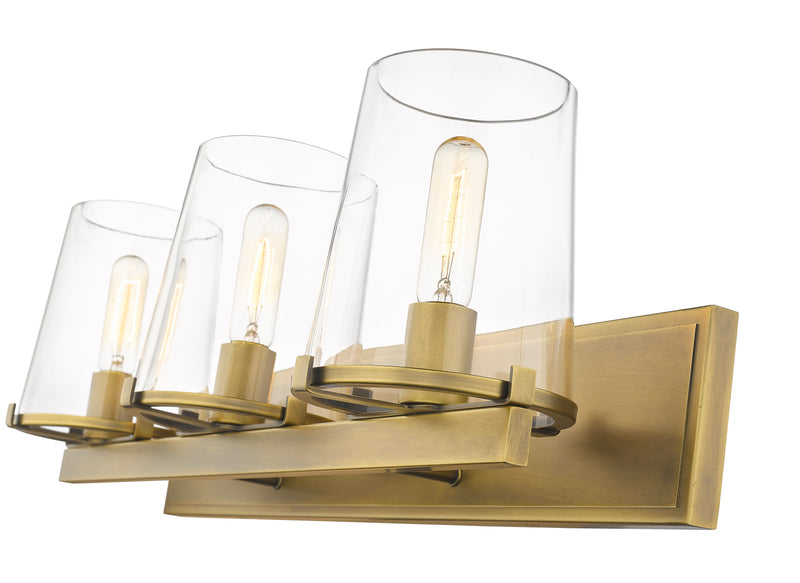 Callista 3 Light 27.5" Vanity in Rubbed Brass