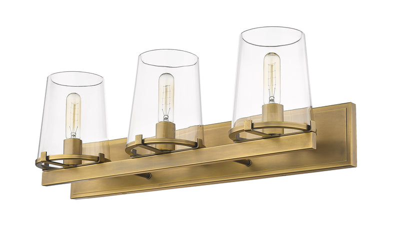 Callista 3 Light 27.5" Vanity in Rubbed Brass