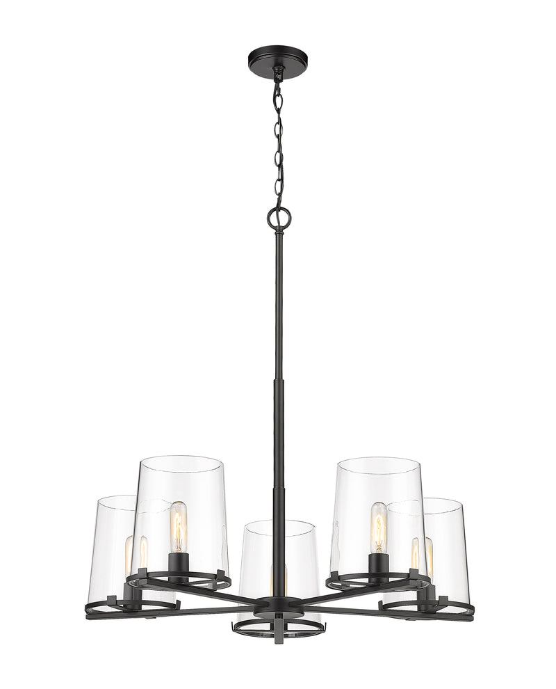 Callista 5 Light 33" Chandelier in Matte Black