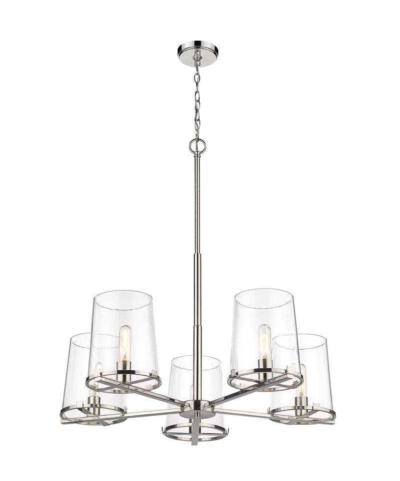 Callista 5 Light 33" Chandelier in Polished Nickel