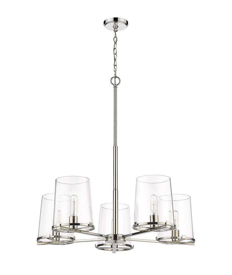 Callista 5 Light 33" Chandelier in Polished Nickel