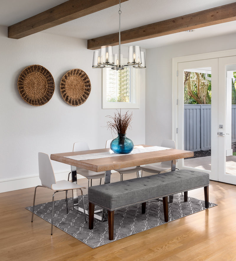 Callista 5 Light 33" Chandelier in Polished Nickel in a room setting