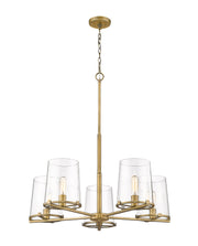 Callista 5 Light 33" Chandelier in Rubbed Brass