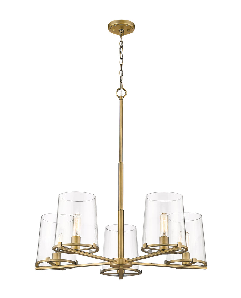 Callista 5 Light 33" Chandelier in Rubbed Brass