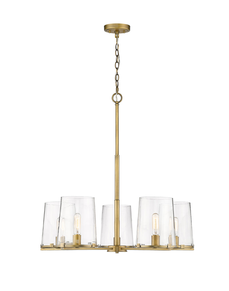 Callista 5 Light 33" Chandelier in Rubbed Brass