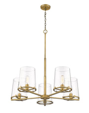 Callista 5 Light 33" Chandelier in Rubbed Brass