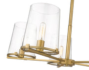 Callista 5 Light 33" Chandelier in Rubbed Brass