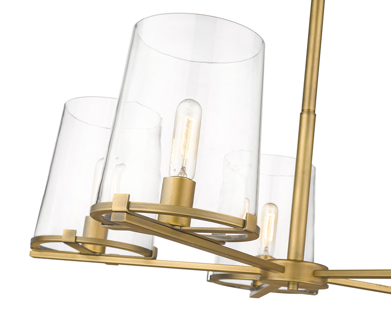 Callista 5 Light 33" Chandelier in Rubbed Brass