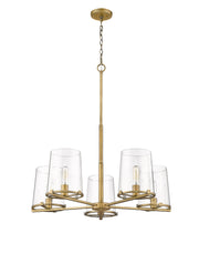 Callista 5 Light 33" Chandelier in Rubbed Brass