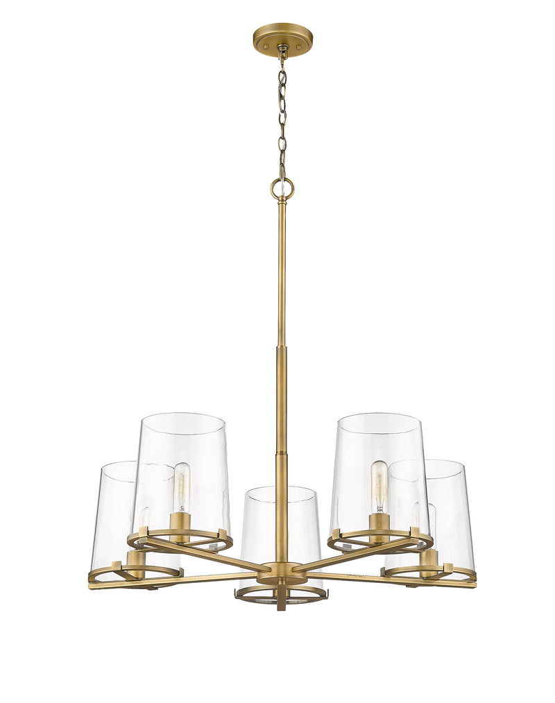 Callista 5 Light 33" Chandelier in Rubbed Brass