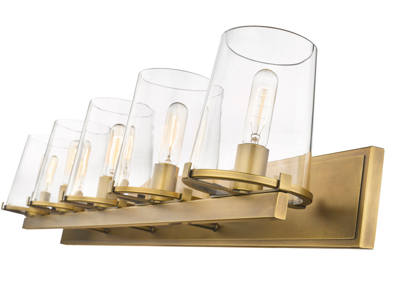 Callista 5 Light 47" Vanity in Rubbed Brass