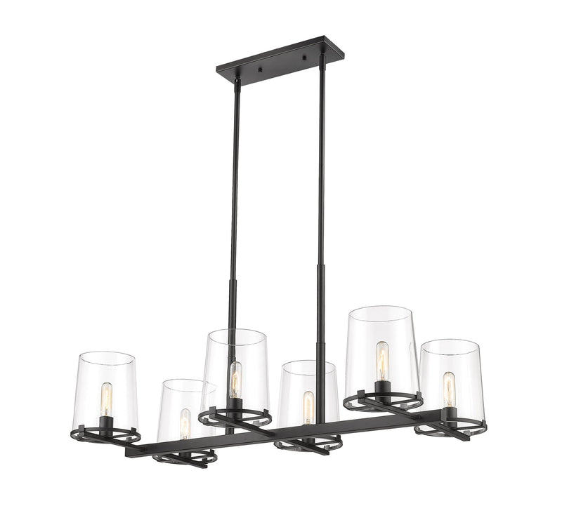Callista 6 Light 43.5" Linear Pendant in Matte Black