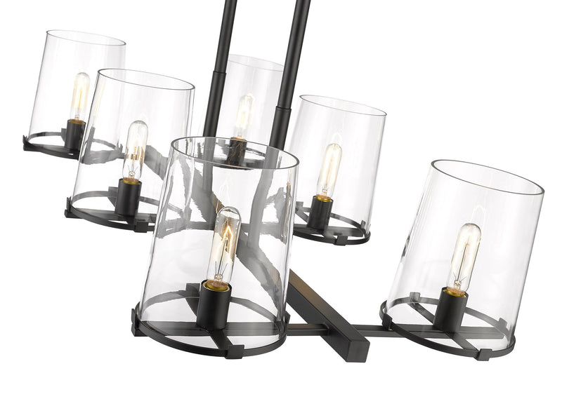 Callista 6 Light 43.5" Linear Pendant in Matte Black