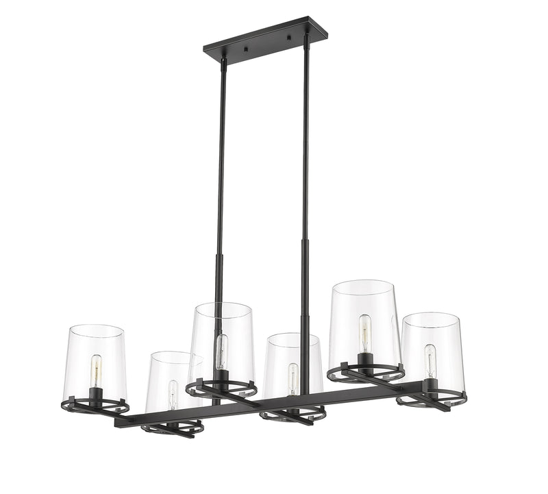 Callista 6 Light 43.5" Linear Pendant in Matte Black