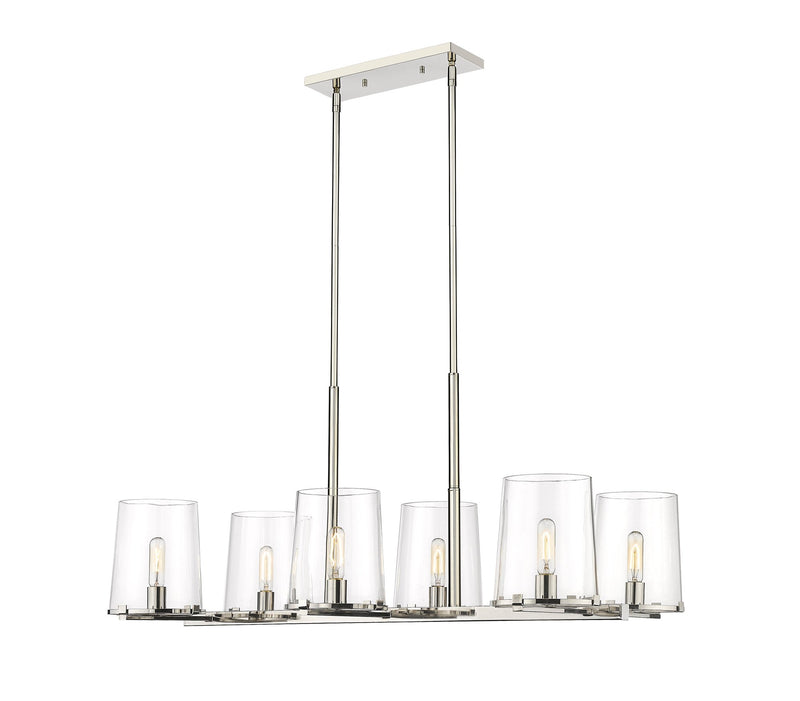 Callista 6 Light 43.5" Linear Pendant in Polished Nickel